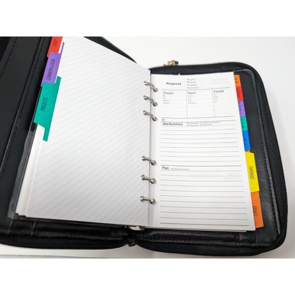 Vintage 90s Y2K Philippe Amiel Black Personal Organizer Planner Wallet - Picture 11 of 15